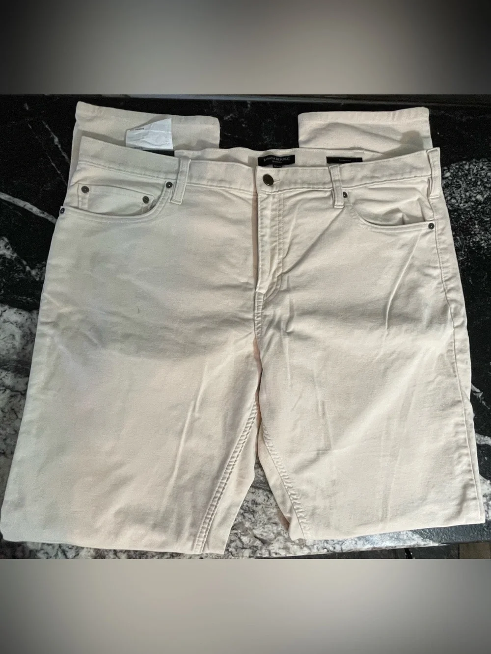 Banana Republic Men's Traveler Skinny Fit Cream Jeans